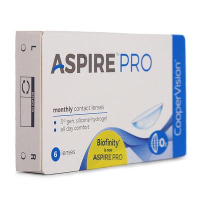 CooperVision ASPIRE PRO Monthly Disposable Spherical Silicone Hydrogel Lenses (6 Lenses) (Power -2.50) - Eyecare Lenses