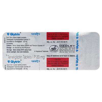 Glytrin 20mg Tablet 10'S - Diabetes-Ant