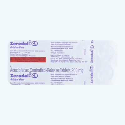 Zerodol CR 200mg Tablet 10'S - Pain relief-Nsa