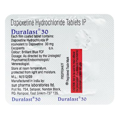 Duralast 30 Tablet 4's - Premature Ejaculation