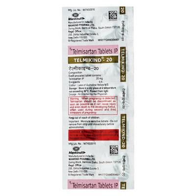 Telmikind 20mg Tablet 10'S - Hypertension-Ang