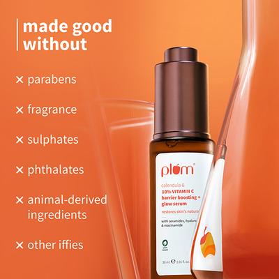 Plum Calendula & 10% Vitamin C Barrier Boosting + Glow Serum Boosts Glow Builds Skin Barrier 30 ml - Essences