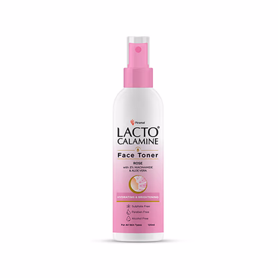 Lacto Calamine Rose Water Toner for Glowing Skin with Aloe Vera and 2% Niacinamide 120 ml - Toners