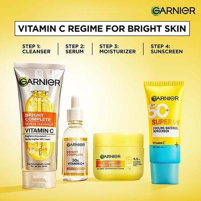Garnier Vitamin C + Serum Face Wash for Brightening & Tan Removal for all Skin Types 100 gm - Face Wash & Cleansers