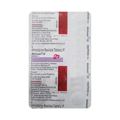 Amlovas 10mg Tablet 15'S - Hypertension-Cal
