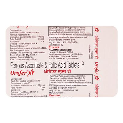 Orofer XT Tablet 10'S - Iron Supplement/Anaemia-Vma