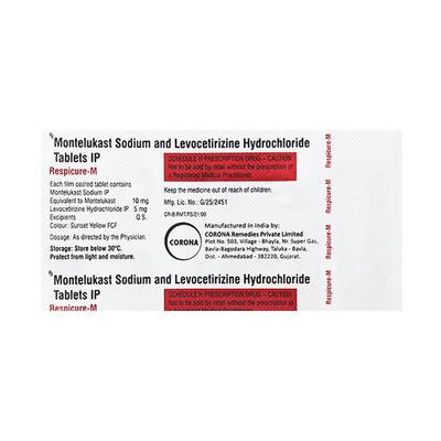 Respicure M 10/5mg Tablet 10'S - Asthma/COPD-Ast