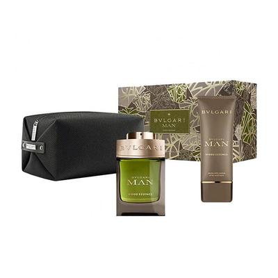 Bvlgari Man Wood Essence Set (Eau de Parfum 100ml + After Shave Balm 100ml + Pouch) 200 ml - Men Perfumes (Edt/Edp)