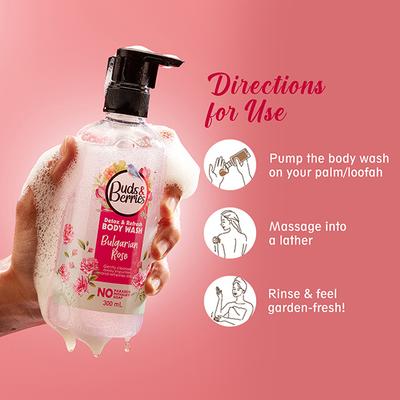 Buds & Berries Bulgarian Rose Body Wash 300 ml - Shower Gels & Body Wash