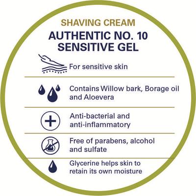 Truefitt and Hill Authentic No-10 Sensitive Shave Gel 125 ml - Pre & Post Shaves