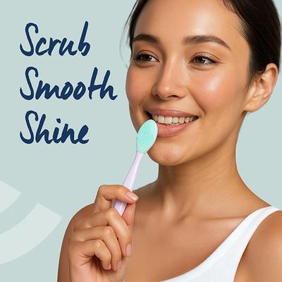 GUBB Silicone Lip Scrubber for Soft, Smooth & Fuller Lips, Dual Sided - 2 Lip Exfoliating Brush 1's - Lip Scrubs