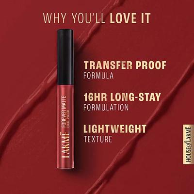 Lakme Forever Matte Liquid Lip, 16hr Lipstick, Nude Latte 5.6ml - Liquid Lipsticks