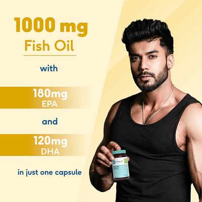 HK Vitals Fish Oil Capsule for Men and Women (1000Mg Omega 3 with 180Mg Epa and 120Mg Dha) 90 Omega 3 Fish Oil Capsules 1's - Omega Fish Oil Fatty Acids