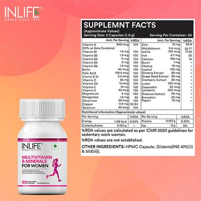 Inlife Multivitamin & Minerals Capsule - Women 60's - Women Health