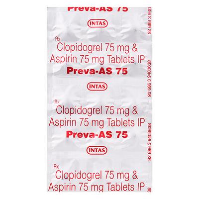Preva AS 75mg Tablet 15'S - Blood Clot-Ant