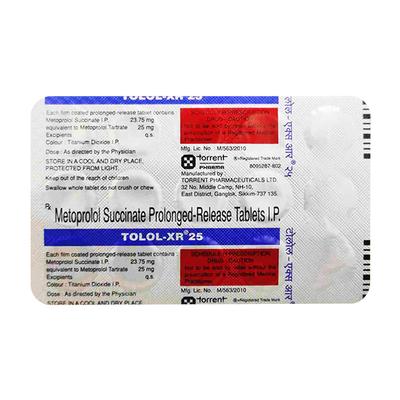 Tolol XR 25mg Tablet 15'S - Hypertension-Bet