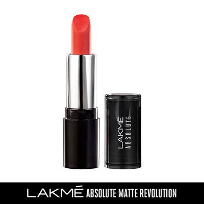 Lakme Absolute Matte Revolution Lip Color 401 Obsessive Orange 3.5 Gm - Lipsticks