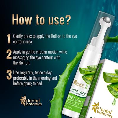 Oriental Botanics Aloe Vera, Green Tea & Cucumber Under Eye Gel Roll On 15 ml - Under Eye Creams & Serums