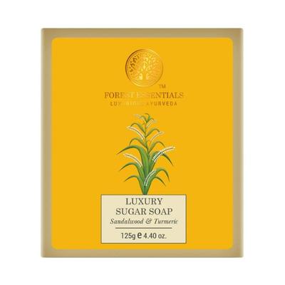 Forest Essentials Luxury Sugar Soap Sandalwood & Turmerichandmade Soap 125 gm - Soaps