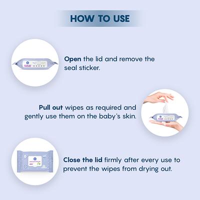 The Moms Co. Baby Water Wipes (Pack of 2) 1's - Rash Creams