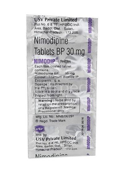 Nimodip 30mg Tablet 10'S - Peripheral Hypertension-Per