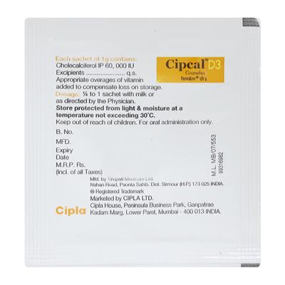 Cipcal D3 60000IU Granules 1gm - Supplements-Vit