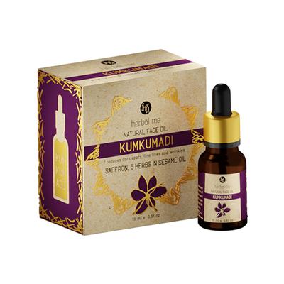 Herbal Me Kumkumadi Natural Face Oil Reduces dark spots fine lines and blemishes 15ml - Essential Oils