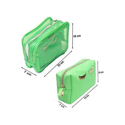 Colorbar Lips and Lashes Box Pouch - Neon Green 1's - Makeup Pouches