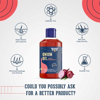 Beardhood Onion Oil - with Redensyl 250 ml - Hair Oils