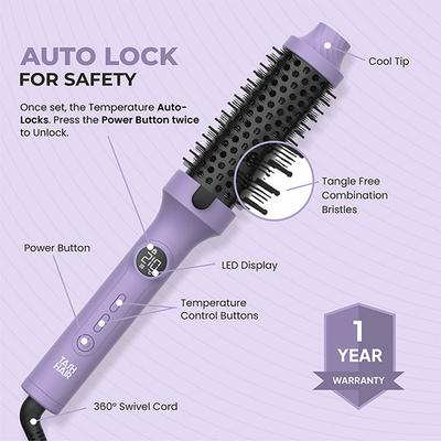 Tash Hair 3-in-1 Heated Round Brush- Volumizer + Curling Tong + Straightener Brush (Va-Va Volume) 1's - Hair Dryers