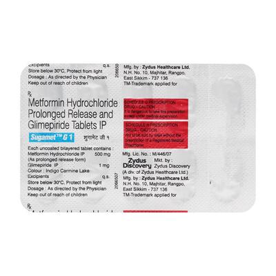 Sugamet G1 Tablet 10'S - Diabetes-Ant