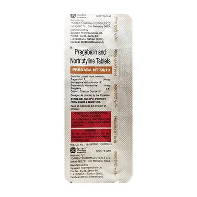PREGABA NT 50/10 Tablet 10's - Neuropathic Pain-Dru