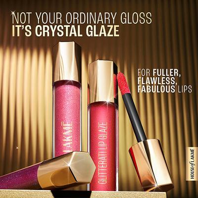 Lakme Glitterati Lip Glaze 201 Pink Champagne 5 ml - Lip Glosses