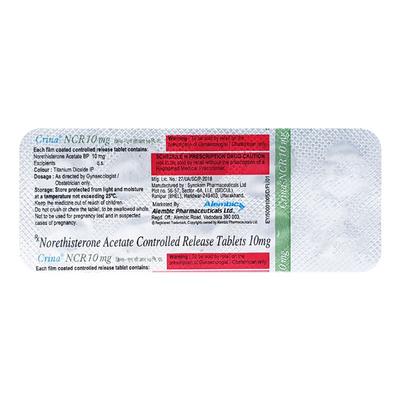 Crina Ncr 10mg Tablet 10'S - Hormonal Therapy-Oes