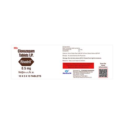 Rivotril 0.5mg Tablet 15'S - Anxiety-Anx