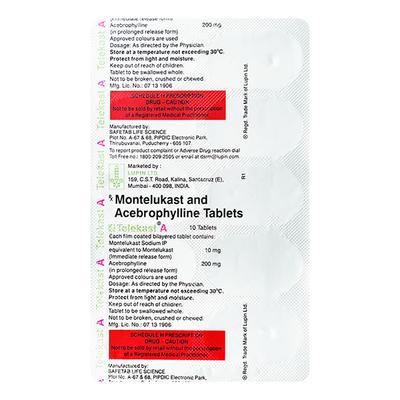 Telekast A Tablet 10'S - Asthma/COPD-Ast