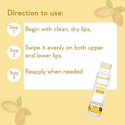 Wishcare Natural Ceramide Lip Balm for Dark Pigmented Lips with SPF50 PA+++ Heals Chapped Lips (5gm) - Lip Balms