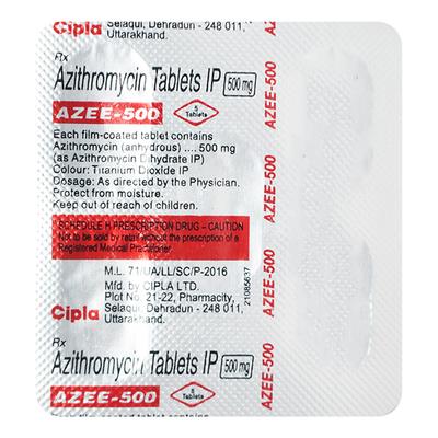 Azee 500mg Tablet 5'S - Bacterial Infections-Mac