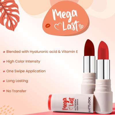 Matt Look Mega Last No Transfer Matte Lipstick With Smudge Proof Formula & Vitamin E, Loyal Beige-18 3.8 gm - Lipsticks