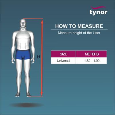 Tynor Walker Foldable Ergo (UN) (L 37) - Silver - Walker & Walking Stick
