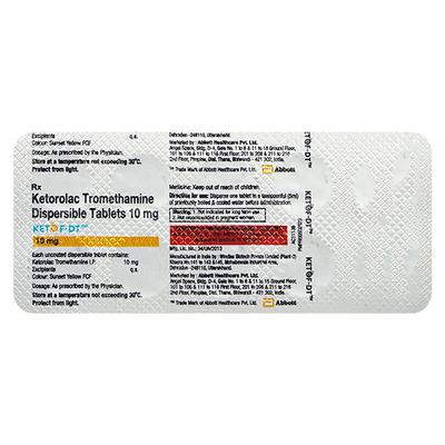 Ketof Dt 10Mg Tablet 10's - Pain relief-Nsa