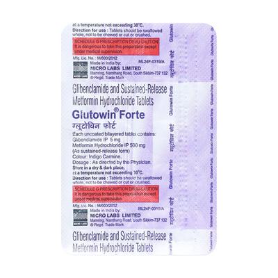 Glutowin Forte Tablet 10'S - Diabetes-Ant