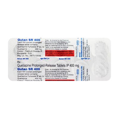 Qutan SR 400mg Tablet 10'S - Schizophrenia-Aps