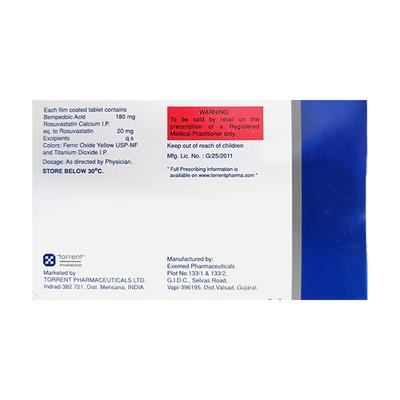 ROZUCOR B 20 Tablet 10's - High Cholesterol-Dys