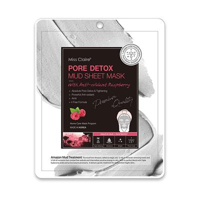 Miss Claire Pore Detox Mud Sheet Mask With Anti Oxidant Raspberry 15g - Sheet Masks