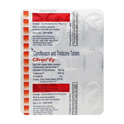 Cifran CT Tablet 10'S - Bacterial Infections-Qui