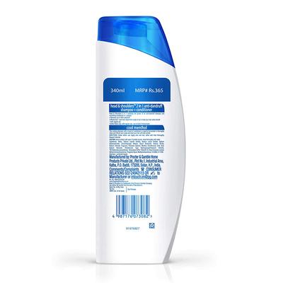 Head & Shoulders 2-in-1 Cool Menthol Anti Dandruff Shampoo + Conditioner for Women & Men 340 gm - Shampoos