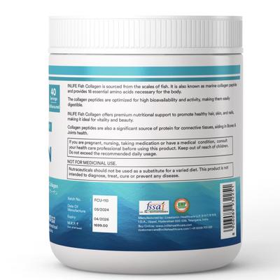 Inlife Hydrolyzed Fish Collagen Powder - Unflavoured 200 g - Hair & Skin