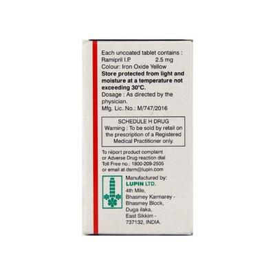 Ramistar 2.5mg Tablet 15'S - Hypertension-ACE