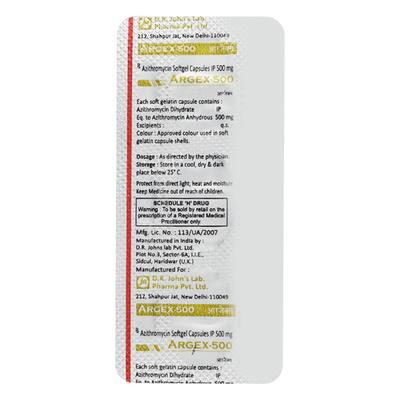 Argex 500mg Capsule 3'S - Bacterial Infections-Mac